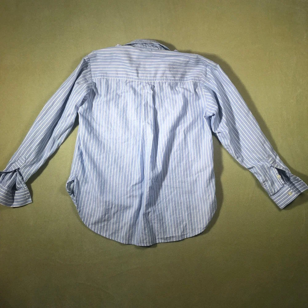 LOFT Striped Button Down Shirt Womens Small Blue White Long Sleeve 600727 - Picture 7 of 16
